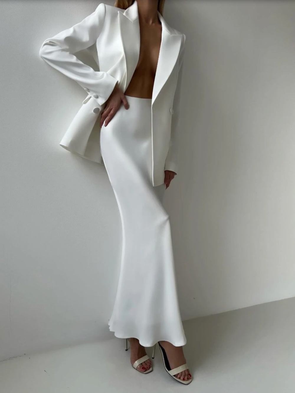Two Piece Skirt Set Size 0 White - Ships in 48 hours